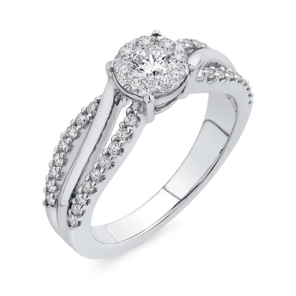 Silver Diamond Wave Pendant