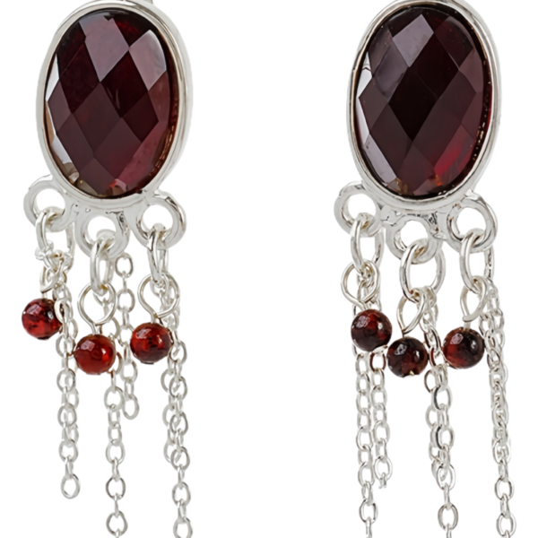 Glamorous Garnet - Draped Earrings - A Captivating Accessory