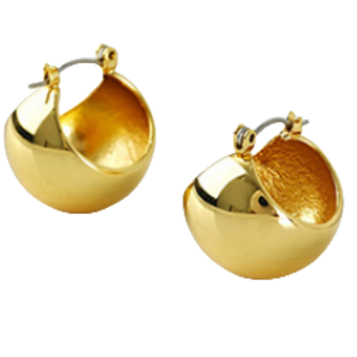 Gorgeous Golden - Half - Hoop Brass Earrings - A Fashionable Statement