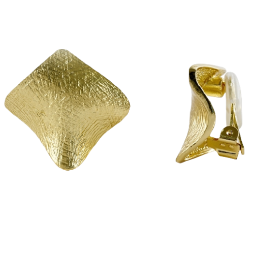Gorgeous Golden - Textured Brass Earrings - A Fashionable Statement