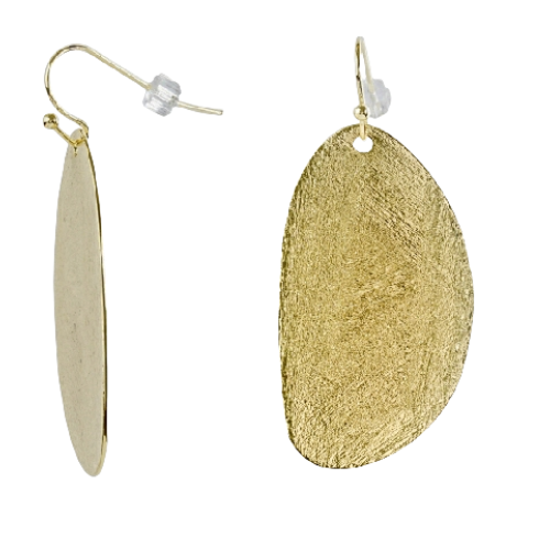 Gorgeous Golden - Textured Drop Brass Earrings - A Fashionable Statement