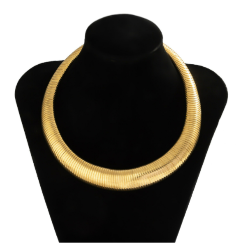 Snake Bone Line Collar-Gold