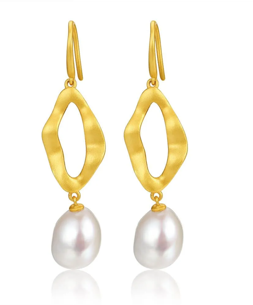 Unique Irregular Pearl Drop Earrings