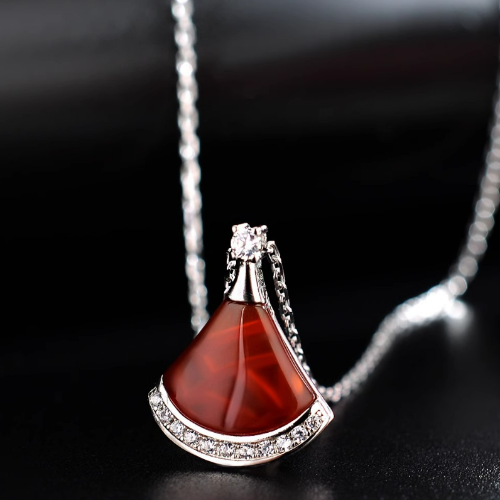 White Gold-Red Onyx