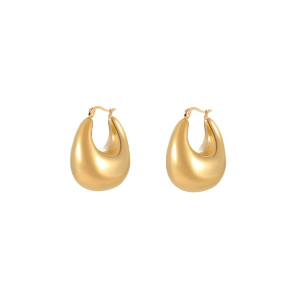 Golden Crescent - Shaped Hoop Earrings supplier