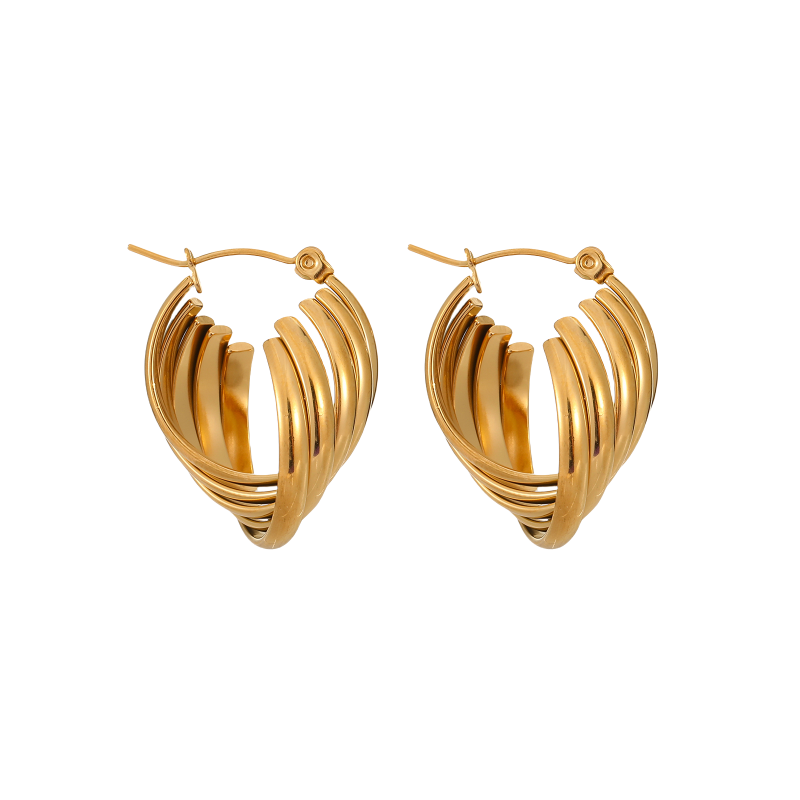 Golden Leaf - Shimmering Hoop Earrings supplier - Image 10