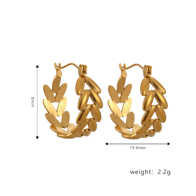 Golden Leaf - Shimmering Hoop Earrings supplier