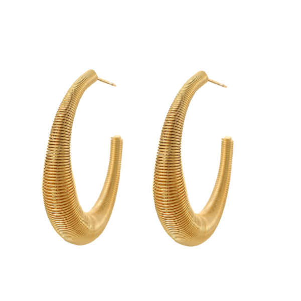 Golden Spiral - Shimmering Hoop Earrings jewelry manufacturers china