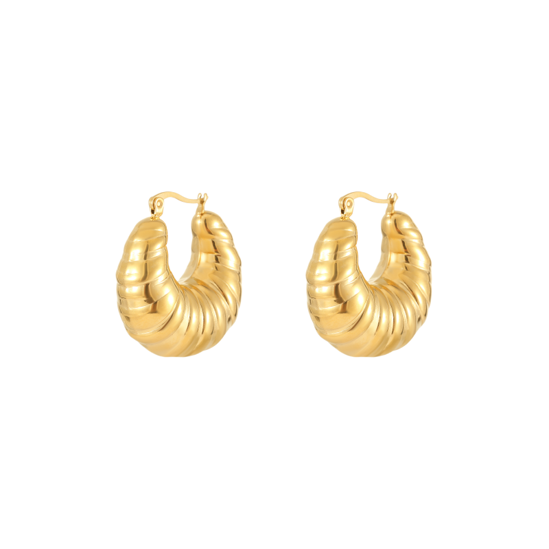 Golden Leaf - Shimmering Hoop Earrings supplier - Image 14