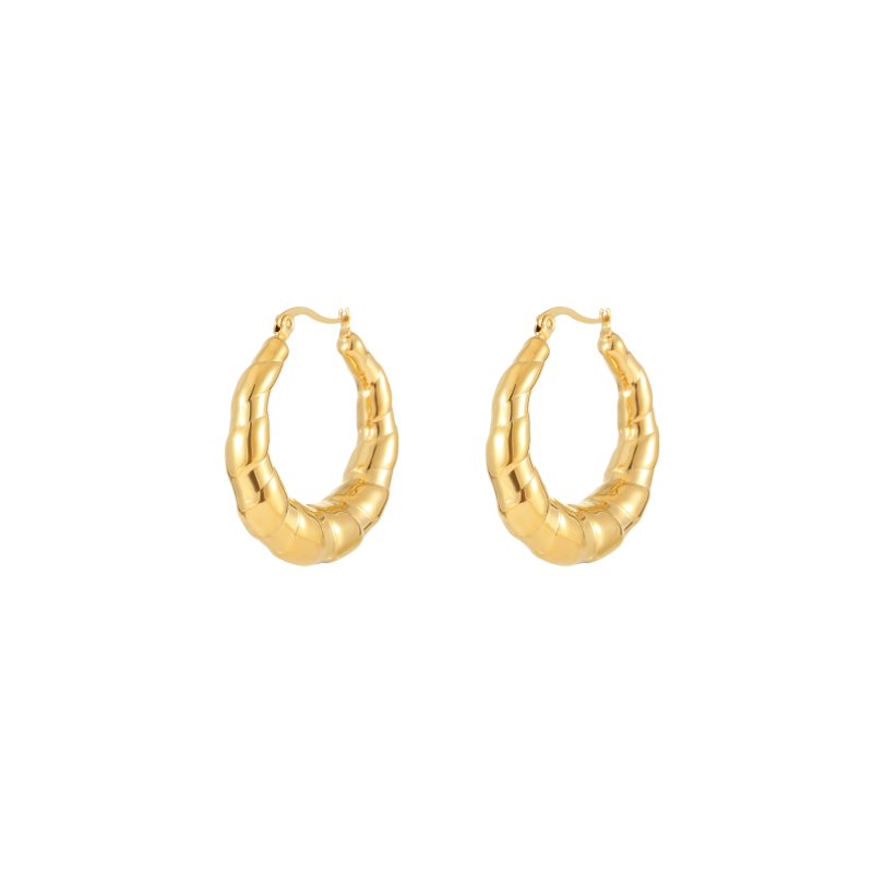 Golden Leaf - Shimmering Hoop Earrings supplier - Image 16
