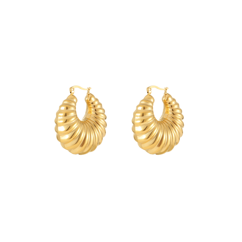 Golden Leaf - Shimmering Hoop Earrings supplier - Image 17